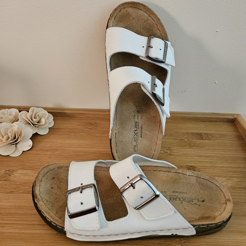 Slide buckle sandals
